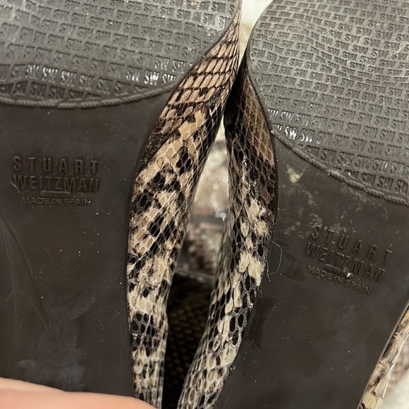 STUART WEITZMAN Knee High Python Effect Boots Sz 10 - Picture 3 of 6